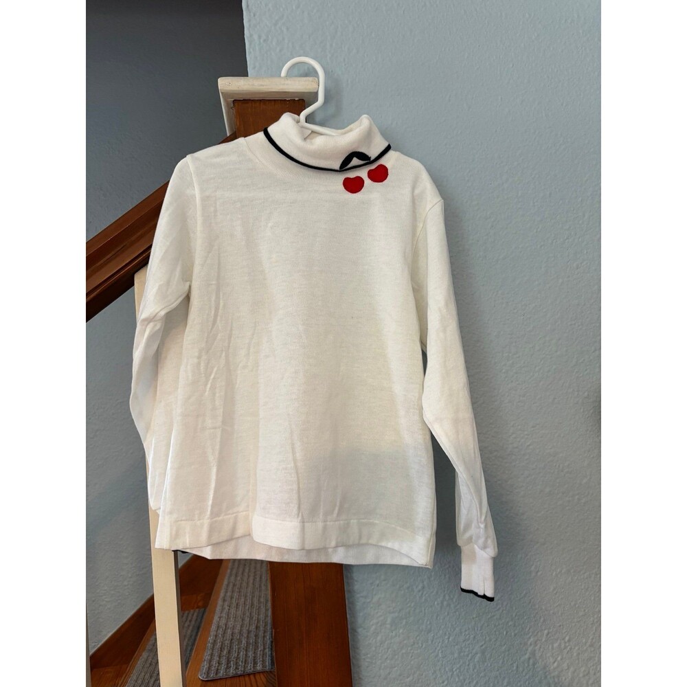 Florence eiseman vtg 80s cherry fruit turtleneck shirt for under dress 7